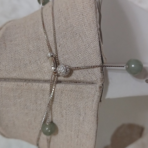 Jade of Yesteryear Jade and Silver Necklace NEW - Picture 5 of 11